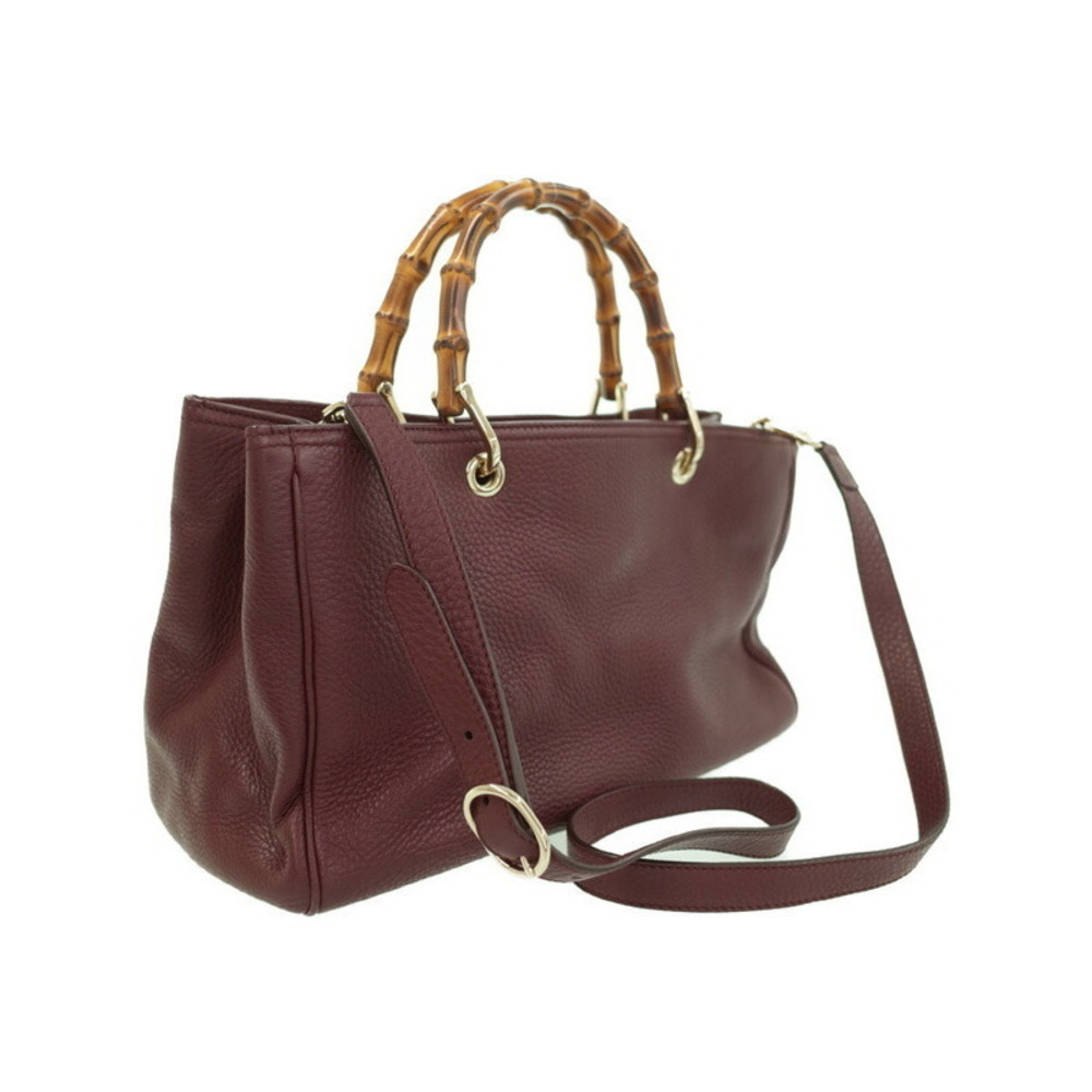 Gucci 2way Shopper Tote Bag Bamboo Leather